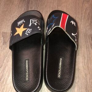 Dolce & Gabbana Kids Star and Stripe Slide Sandals